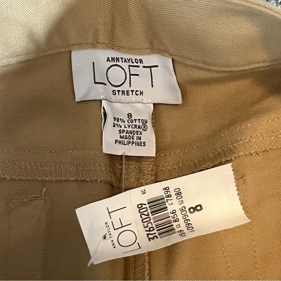 Ann Taylor Loft Pants Womens 8 Tan Stretch Wide Leg Trouser Pockets New - Picture 5 of 9